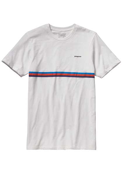 Patagonia Fitz Roy Bar Cotton/Poly - Bianco Uomo Estate T-Shirts (N1660)